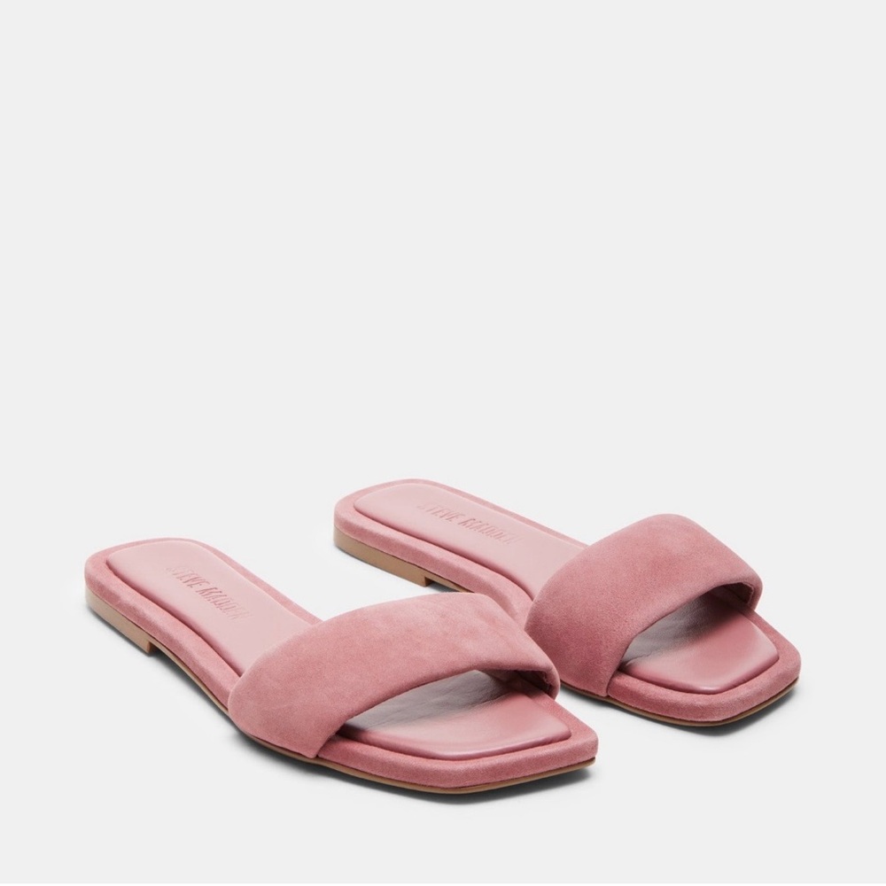 Steve Madden Lumina Pink Suede Sandals flats